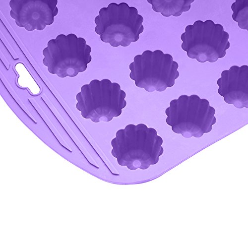 Bakerpan Silicone Chocolate Mold, 30 Cavities, Jelly and Candy Mold, Flower Shape (Purple)