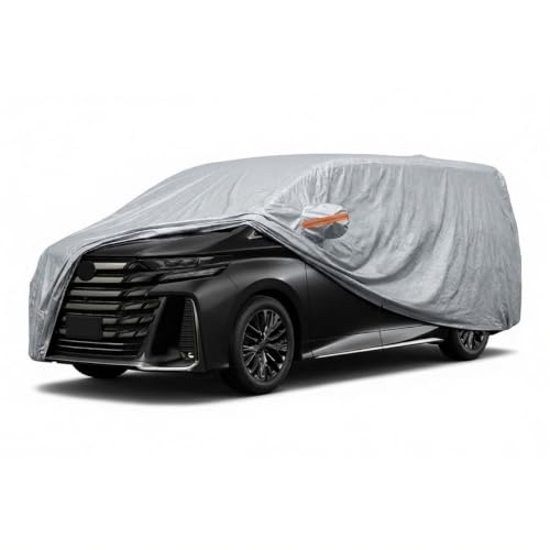 Image of myTVS 100% Waterproof Car Body Cover for Toyota Vellfire - Custom-Fit, Double-Layer, UV & Dust Proof, Mirror Pockets & Elastic Clip Lock (CSK 12)