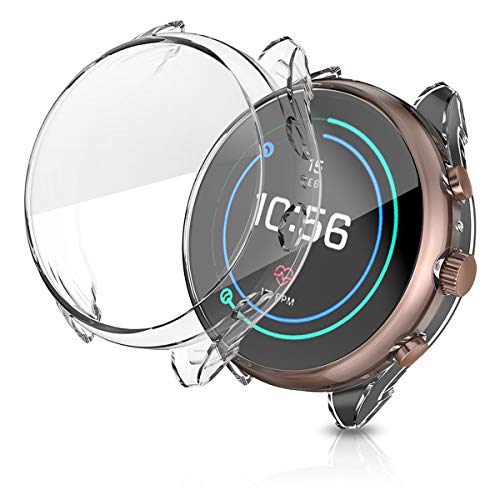 Screen Protector Case Compatible with Fossil Women's Sport 41mm FTW6022 Cover, All-Around TPU Plated Protective Frame Scratch Resistant Bumper Shell Smartwatch Accessories (Clear, FTW6022)