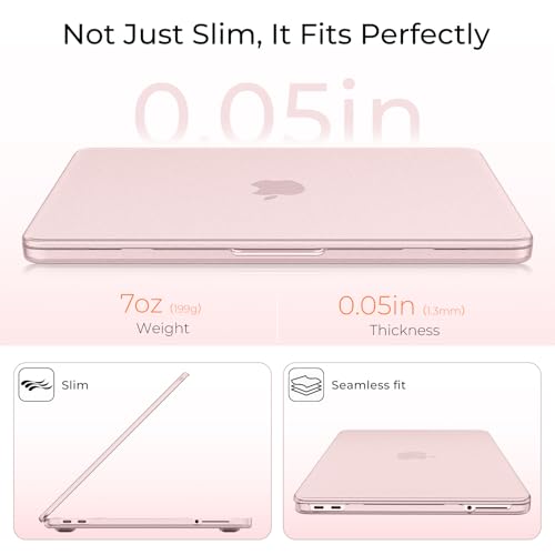 Image of EooCoo Compatible for Apple 2026 MacBook Neo Case 13 inch Laptop A3404 A18 Pro Chip with Liquid Retina Display, 100% Match Official Color, Scratch Resistant, Hard Shell Protective Cover, Frost Blush