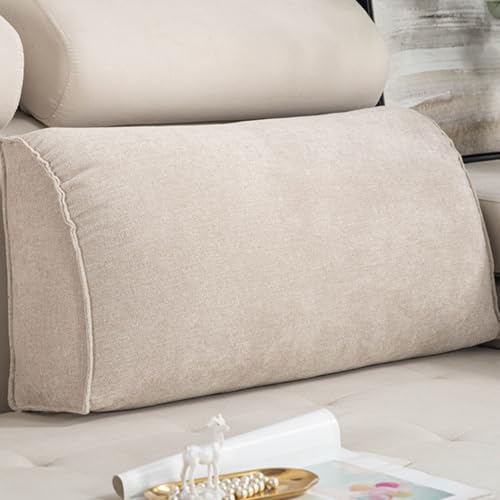 Coussin tête de lit triangulaire NEPHRA oreiller lecture coton blanc lavable - 2