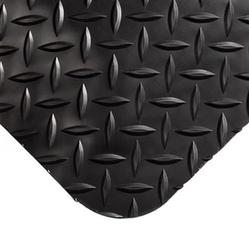 Esterilla Antifatiga De Placa De Diamante Resistente - Base De Esponja Gruesa - Soporte para Piernas Y Dolor De Espalda (Negro 2) (45 × 60 × 2 Cm/18 × 24 × 0,8 Pulgadas)