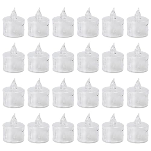 Velas LED intermitentes de cristal pack de 24 lámparas pequeñas de mesa