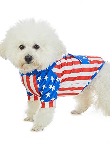 Coomour 4Th Of July Dog Hoodies Pet Clothes For Small Dog Usa Flag Shirts Puppy American Flag Clothing Summer T-Shirts (S) #TOP3