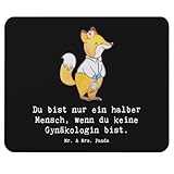 Mr. & Mrs. Panda Mousepad Gynäkologin Herz - Geschenk, Beruf, Witzig, mauspad Laptop, Lustig, Frauenarztpraxis, Frauenarzt nach Geburt, Spruch, Mausmatte, pc
