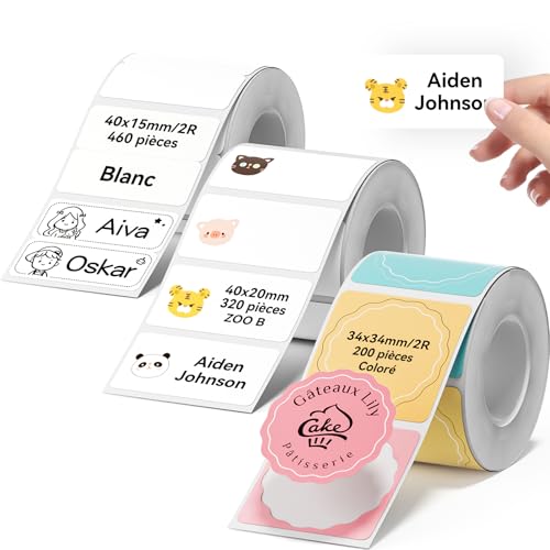 Rouleaux d'étiquettes autocollantes pour imprimante B21 B1 B2 B3S