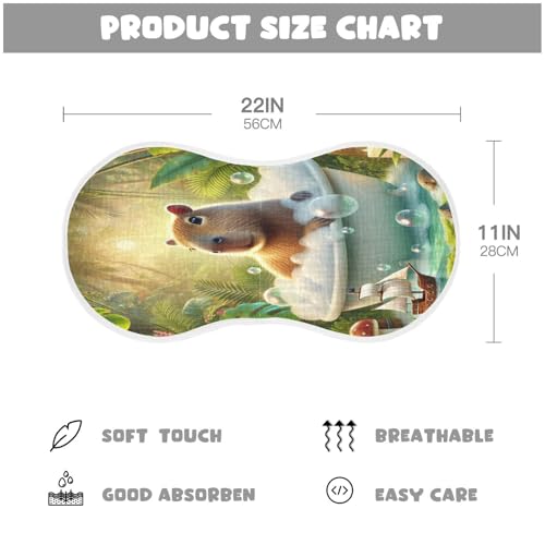 Capybara Bathtub Bubbles Baby Burp Cloths Absorbent Muslin Soft Burp Cloth Rags Cotton Burp Clothes for Unisex Boy Newborn Girl 1 Pack 22x11 Inches2