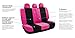 FH Group Universal Car Seat Covers Full Set for SUV Truck Sedan Vans | Waterproof All-Purpose Cloth Seat Cover Set Airbag Compatible Washable Split Bench Protector Interior Upgrade - Pink