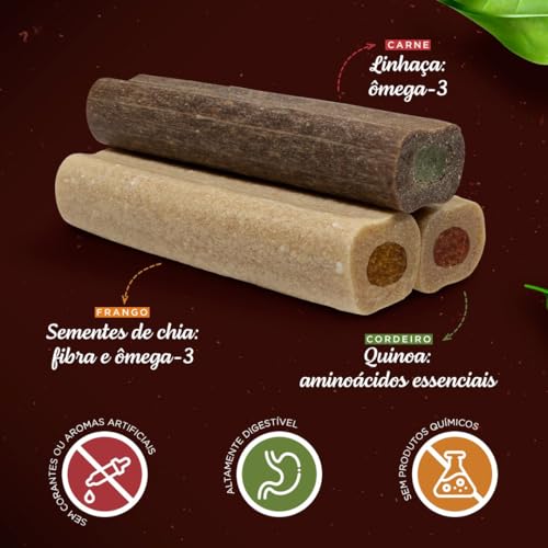 Petisco Para Cães Natural Farm NatBones Frango, Brócolis, Batata Doce e Chia 440g