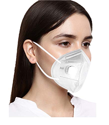 Image of Creattoes N95 Protective Anti Virus, Air Purifier 5 Layer Unisex Mask with Respirator Filter and Nose Clip Free Size (CE-FDA-Gem & ISO Approved) Multi Colors Mask Combo