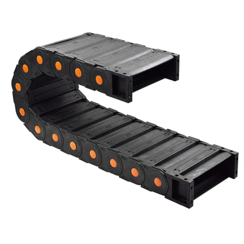 Qimoo 39.38 inch Plastic Drag Chain Cable Carrier, 1m Closed Type Wire Drag Chain Cable Carrier R250 45x150mm Cable Drag Chain for CNC Router Electronic Industrial Machine