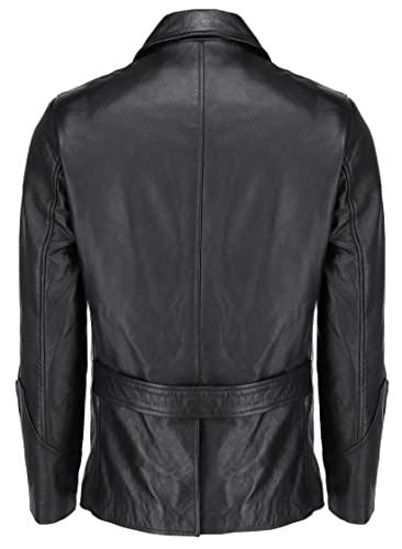 Image of Jild Lambskin Leather Jacket Men Casual Coat - Notched Collar Classic Bond's Style Ultimate Leather Blazer for Men