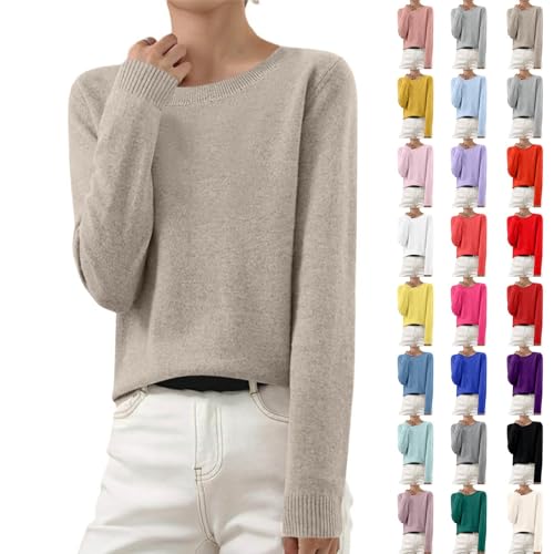 Cashmere Sweaters for Women Fall Fashion 2025 Seamless Knit Soft Pullover Long Sleeve Crewneck Winter Sweatshirts4
