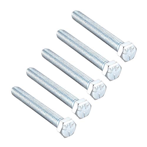 Image of uxcell Hex Head Screw Bolts Carbon Steel 3 /8 inch-16x3'' Fastener Grade 5 UNC Black 5pcs