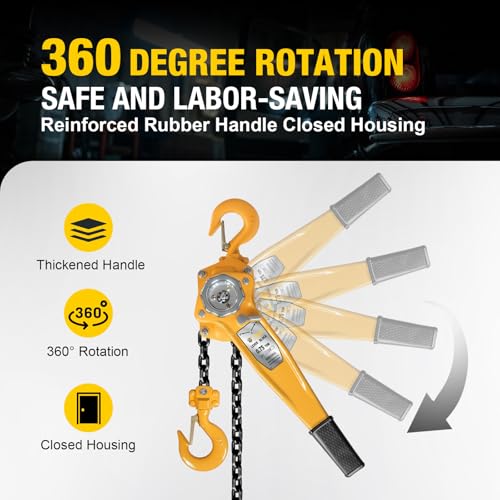 YELLOW JACKET 3/4 Ton Manual Lever Chain Hoist, G80 Galvanized Carbon Steel with Weston Double-Pawl Brake, Chain Come Along and Safety Measures for Chain Fall by YELLOW JACKET - Image 6
