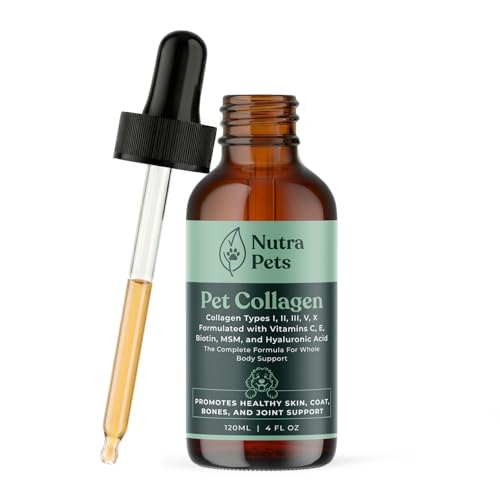 Premium-Liquid-Collagen-for-Dogs-Cats-5-Types-of-Collagen-I-II-III-V-X-Supports-Skin-Coat-Hips-Joints-Bones-Allergy-and-Itch-Relief-Biotin-Hyaluronic-Acid-Vitamin-C Premium Liquid Collagen for Dogs & Cats | 5 Types of Collagen (I, II, III, V, X) | Supports Skin, Coat, Hips, Joints, & Bones | Allergy and Itch Relief | Biotin, Hyaluronic Acid, Vitamin C - Image 1