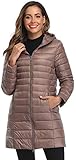 Obosoyo Women's Winter Packable Down Jacket Plus Size Lightweight Long Down Outerwear Puffer Jacket...