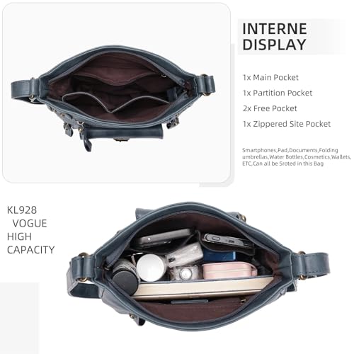 Image of Crossbody Bags for Women Medium PU Leather Multi Pocket Shoulder Purses