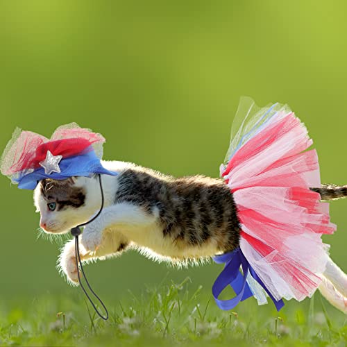 Disfraz para perro Independence Day con tutu y gorro miniatura 7
