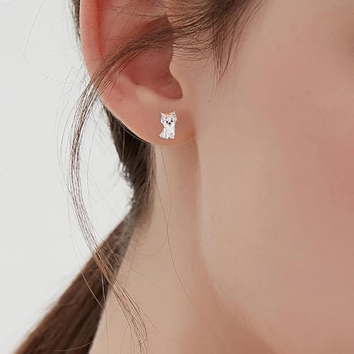 Dog Stud Earrings 925 Sterling Silver-Cute Puppy Earrings for Women-Hypoallergenic Dog Jewelry Gifts for Young Ones2