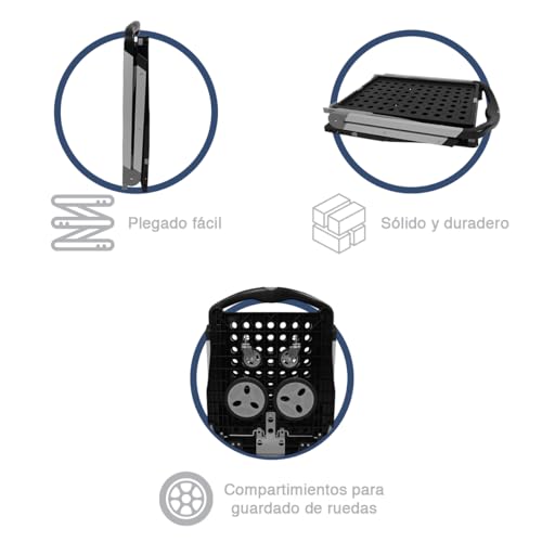 AG BOX Faltbarer Einkaufstrolley mit Rädern, zusammenklappbar, mit Korb, Mehrzweck-Einkaufswagen. – Bild 5