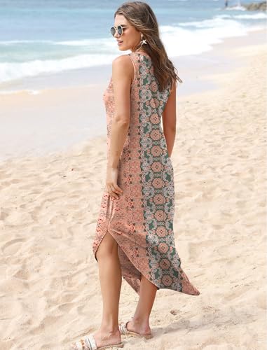Image of Sampeel Summer Dresses Maxi Dress Vacation Beach Sundresses 2025 with Pockets