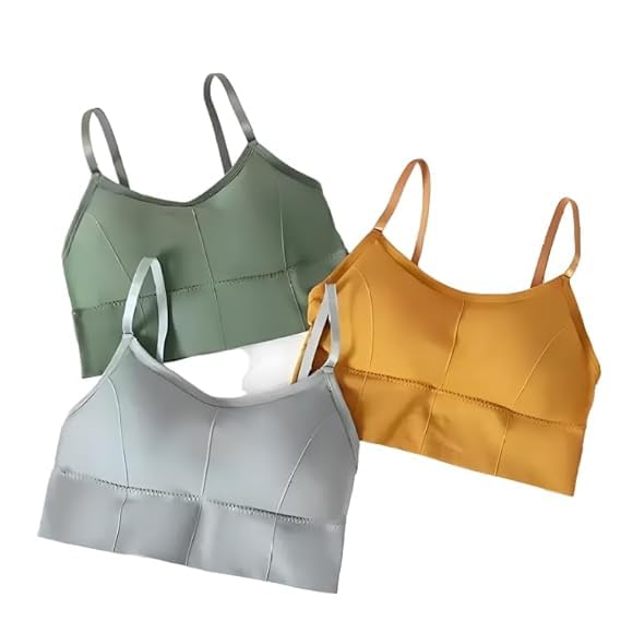 Image of Acnos 7 Colors Women's Wirefree Non Padded Super Combed Cotton Elastane Stretch Medium Coverage Everyday Bra with Concealed Shaper Panel and Adjustable