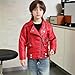 Red Boy Girl Collared Neck Spandex Faux Leather for Kids Girl Boy Fall Winter Motorcycle Jackets Outfit Kid 2026 Clothing Fashion Country Concert Y2K 4 Years