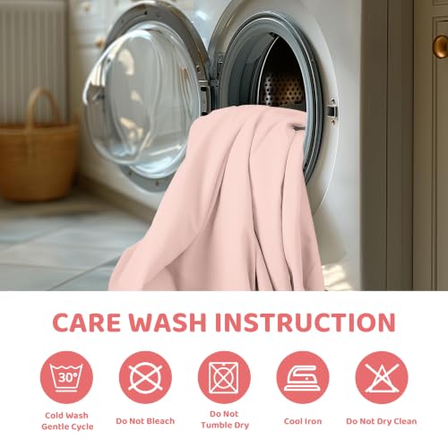 Image of Viviland 4 Pieces Girls Full Sheets Set Kids, Blush Pink Bed Sheets | Breathable & Soft Microfiber Kids' Sheet & Pillowcase Sets, Fitted Sheet with 15 inch Deep Pocket and Corner Straps, Easy Care