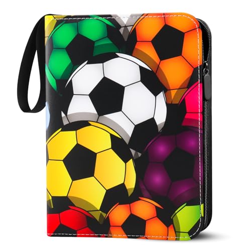 CHILDGO Álbum de tarjetas de fútbol, 50 páginas, 400 tarjetas, álbum de tarjetas coleccionables para fútbol para coleccionar, regalo de fútbol para coleccionistas de tarjetas y niños