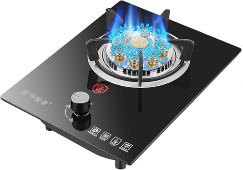 Gas Cooker 32cm Built-in 1 BurnerGas Hob Table-Top Cooking Thermocouple Flameout Protection/Pulse Electronic Ignition Compatible With All Cookware [Energy Class A](LPG)