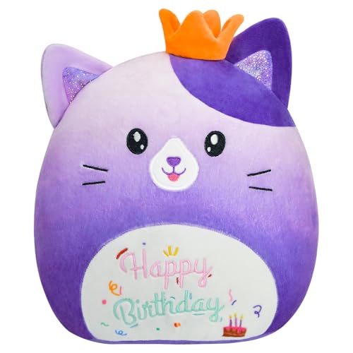 Image of Cat Stuffed Animal Cat Plush Toys 14 Inch Soft Plushies Pillow Cute Gradient Purple Plushies Room Decoration Birthday Gifts for Kids Toddlers Girls and Boys