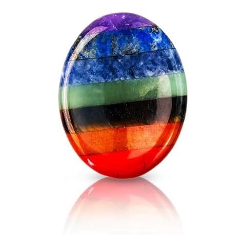 Multi-Color Healing Stone Crystal for Anxiety, 7 Crystals Stress Relief Stones, Chakra Expression and to Feel Calm in Moments of Stress (Large) Cover