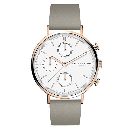 LIEBESKIND Damen Multi Zifferblatt Quarz Uhr mit Leder Armband LT-0196-LM