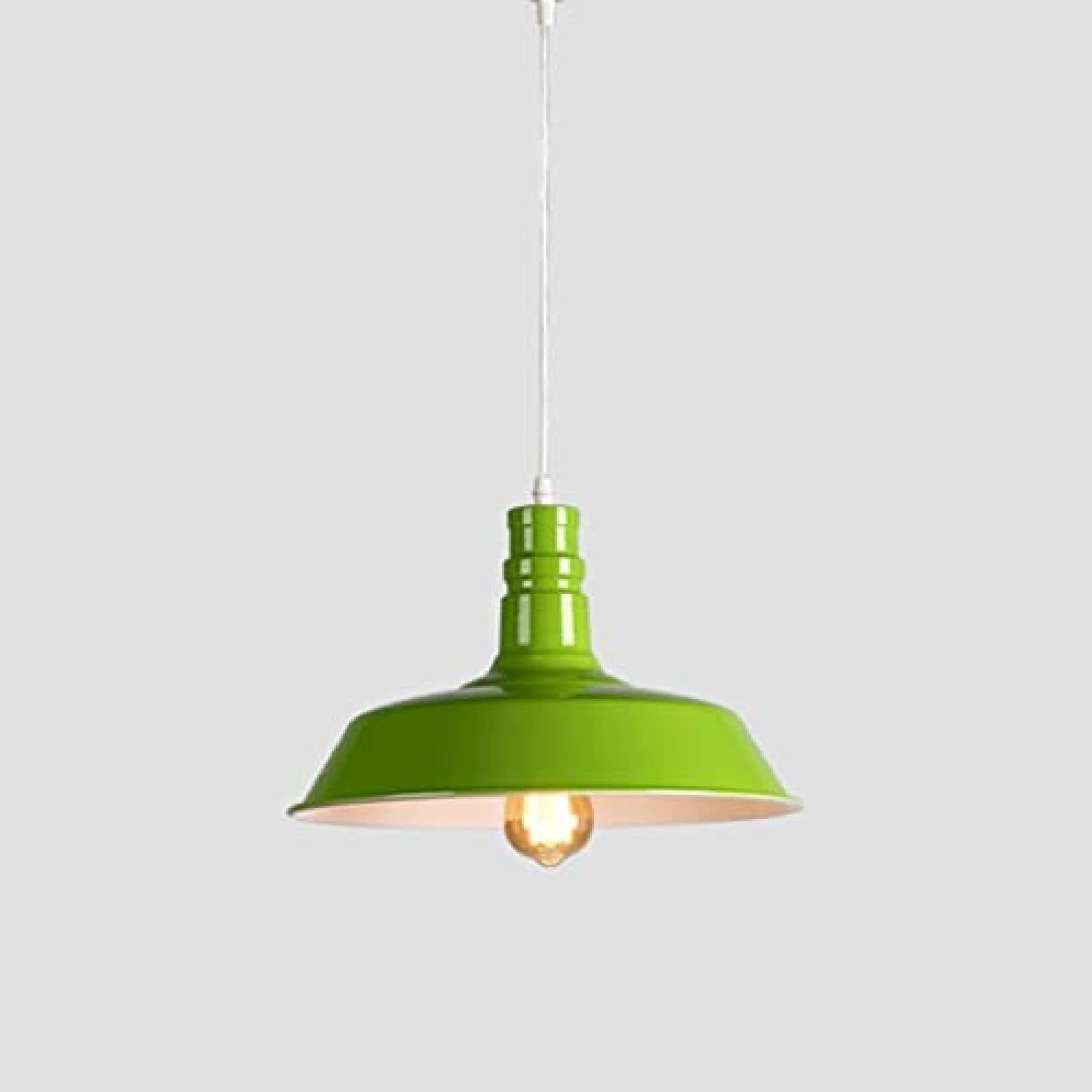 LYMSXAZOU Nordic Style Adjustable Pendant Light - Creative Iron Cover Green for Dining Room Chic Loft Hanging Lamp Modern Lighting Fixture Perfect Home Decor