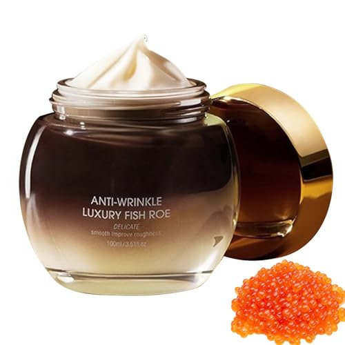 Crema de caviar para la cara, 100 ml de esencia de caviar sólida, reparación hidratante, reduce visiblemente la apariencia de manchas negras, levanta, refuerza y tonifica para una Qumiuu