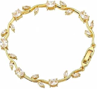 Melody Creations Anti Tarnish Fairy Bloom Floral Tulip Bracelet With White Crystal Stones For Women & Girls | Elegant Flor... Price In India