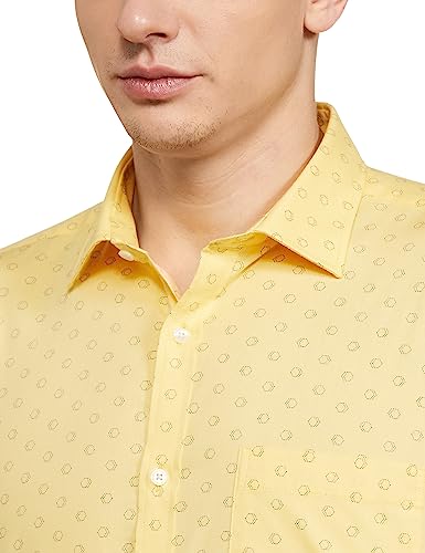 Image of Park Avenue Men's Pure Cotton Print Pattern Slim Fit Cut Away Collar Full Sleeve Casual Shirt