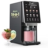 Alcarin Electric Ice Cream Maker Machine for Homemade, Frozen Treat, Gelato, Yorgurt, Sorbet, Mix-in & More, 10 One-Touch Programs with 3 Pints, Keto, Vegan, Dairy-Free Options