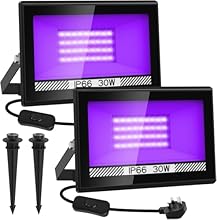 【Easy Installation & 180° Adjustable Angle】NATPOW uv black light equipped with UK plug, just plug and play. You can install it with screws on the ground, wall or ceiling, or with a ground stake in your garden. 180° adjustable bracket, you can adjust ...