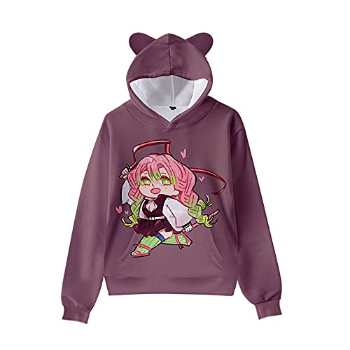 FIHTRY Demon Slayer Hoodies Hombres Harajuku Eyes Anime japonés Kimetsu No Yaiba Sudadera con Estampado Diario Casual Streetwears-A_S