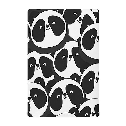 Image of YETTASBIN Cute Panda Fitted Crib Sheet for Baby Boys Girls, Extra Soft Breathable Nursery Bedding Sheet for Standard Crib and Toddler Mattresses, 28 x 52 in