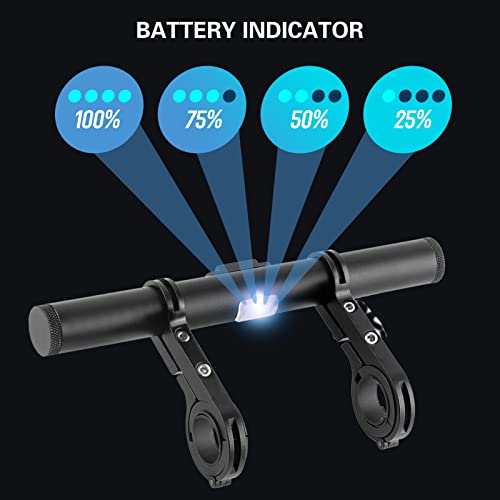 Extensor de manillar para bicicleta con luz delantera banco energía USB 4