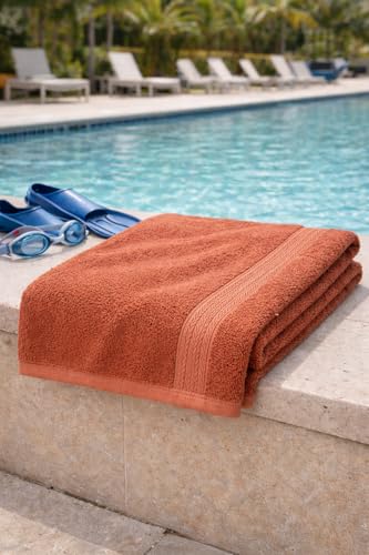 Image of Fitness Mantra Cotton Bath Towel 650 GSM | Heavyweight, Soft & Absorbent | Quick Dry | Large 30 x 60 Inch Towel for Daily Bath Use | 1 Peace| Peach|