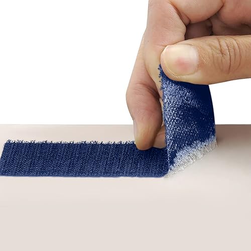 Image of 1.5 inch x 1 Yards Navy Wide Hook and Loop with Self Adhesive Tape Strong Sticky Back Roll Nylon Heavy Duty Strips Excellent Grip Fabric Softener for Home Office School Car Craft Organizer