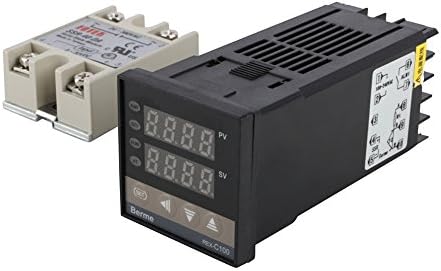 Miniatura 8 de Estink REX-C100 Controlador digital de temperatura con relé de estado sólido de 40 A, termopar K, AC100-240V