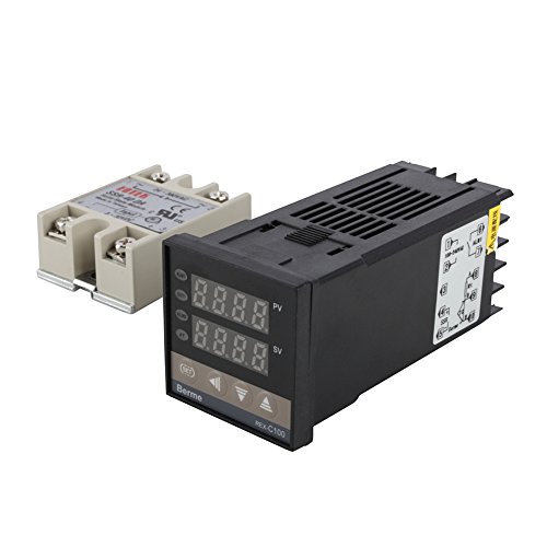 Miniatura 8 de Controlador profesional de temperatura digital REX-C100, termopar GD de la retransmisión de estado sólido K de 40A (AC100-240V)