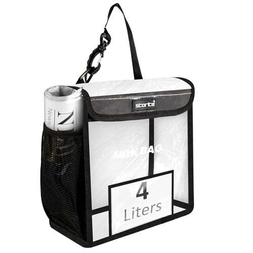Storite Milk Bag for Door Hanging - Insulated and Waterproof Storage for Milk Sachets, Bottles, Outdoor Gate Delivery Basket Box with Pocket for Notes and News Paper (Transparent, Small (23x11x23cm))