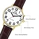 Deutsch sprechende Uhr, Sprachuhr für die Meldung von Uhrzeit, Datum und Wecker– klare und Laute Stimme – für Senioren, Sehbehinderte oder Blinde, goldfarben, Gurt