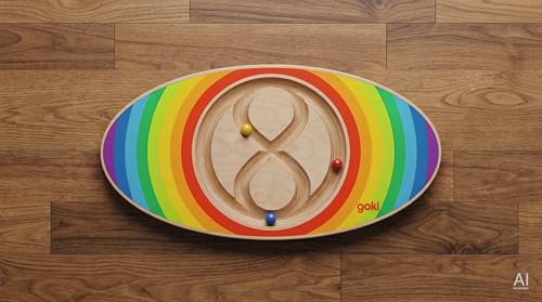Planches d'équilibre en bois goki Evolution avec 3 balles colorées